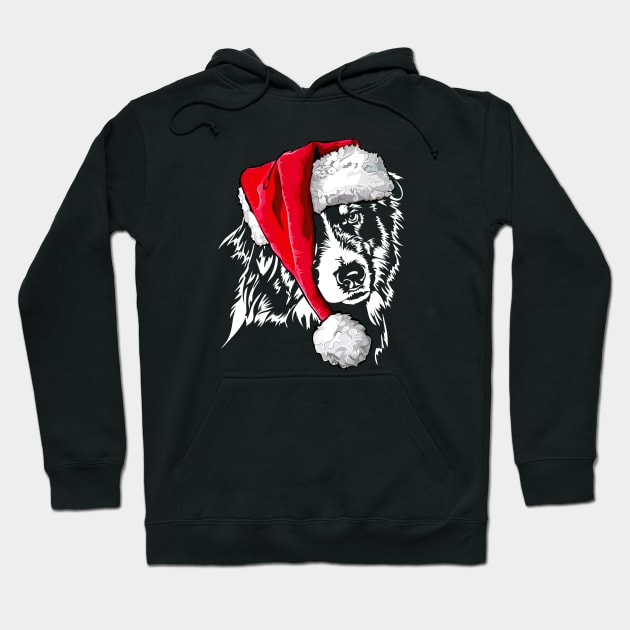 Santa Australian Shepherd Christmas dog Aussie mom Hoodie by wilsigns